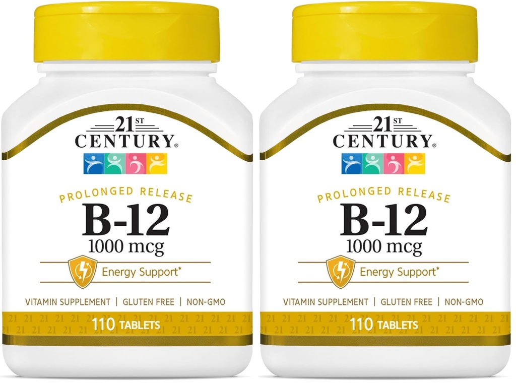 21st Century B 12 1000 mcg Prolonged Release Tablets, 110 Count (Pack of 2)