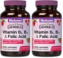 BlueBonnet Nutrition Earth Sweet Vitamin B6, B12, Plus Folic Acid Chewable Tablets, Vegan, Vegetarian, Gluten Free, Soy Free, Milk Free, Kosher, 60 Chewable Tablets, Raspberry Flavor (Pack of 2)
