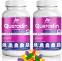 (2 Pack) Quercetin Gummies by BioVitalica - Quercetin with Bromelain Vitamin C and Zinek & Elderberry + Vitamin D3-5 in 1 Imunitate Support - Zinek Quercetin 750 mg pro děti a dospělé