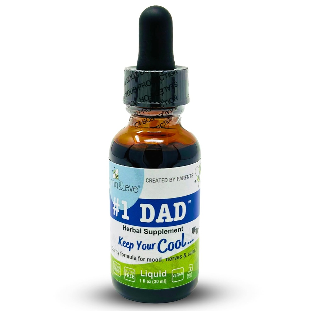 Anna & Eve #1 DAD™ Herbal Supplement Kava Drops | Natural Stress & Mood Support for Men | Herbal Kava Extract Liquid for Calm, Focus & Better Sleep | Vegan, Gluten-Free, Sugar-Free, 1 Fl Oz