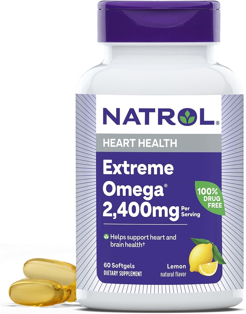 Natrol, Omega-3 Extreme Softgels, Heart Health Dietary supplement, 60 count