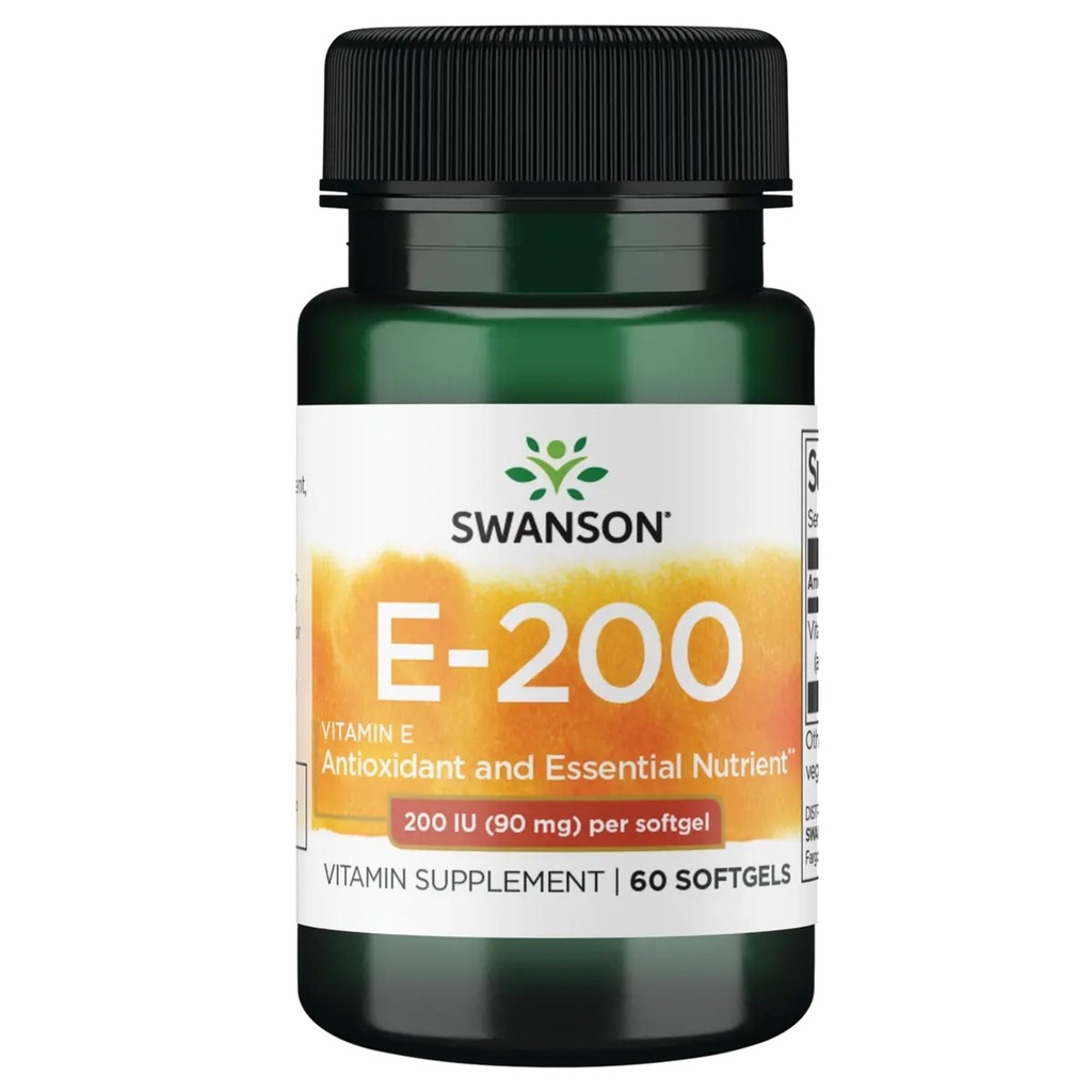 Swanson Vitamin E 200 Iu 200 Iu (90 Milligrams) 60 Sgels