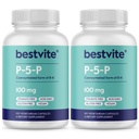 BESTVITE P-5-P 100mg (240 Vegetarian Capsules) (120 x 2) (CoEnzymated Form of B-6) - No Stearates - Vegan - Non GMO - Gluten Free