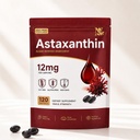 Premium Astaxanthin 12mg Supplement, Natural Astaxanthin from Microalgae, Antioxidant Support for Eye, Skin & Joint Health, 120 Softgels | Non GMO, Gluten Free, Soy Free | 4 Month Supply