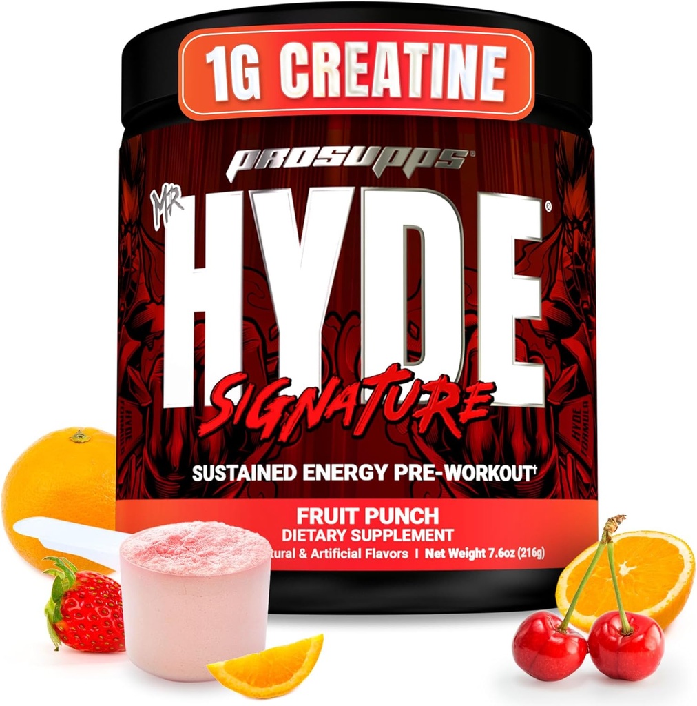 PROSUPPS Mr. Hyde Signature Pre Workout Powder mit Kreatin, Beta Alanine & Caffeine - Performance, Energy & Endurance - Clean Fitness & Gym Supplements für Männer & Frauen (Fruit Punch, 30 Servietten)