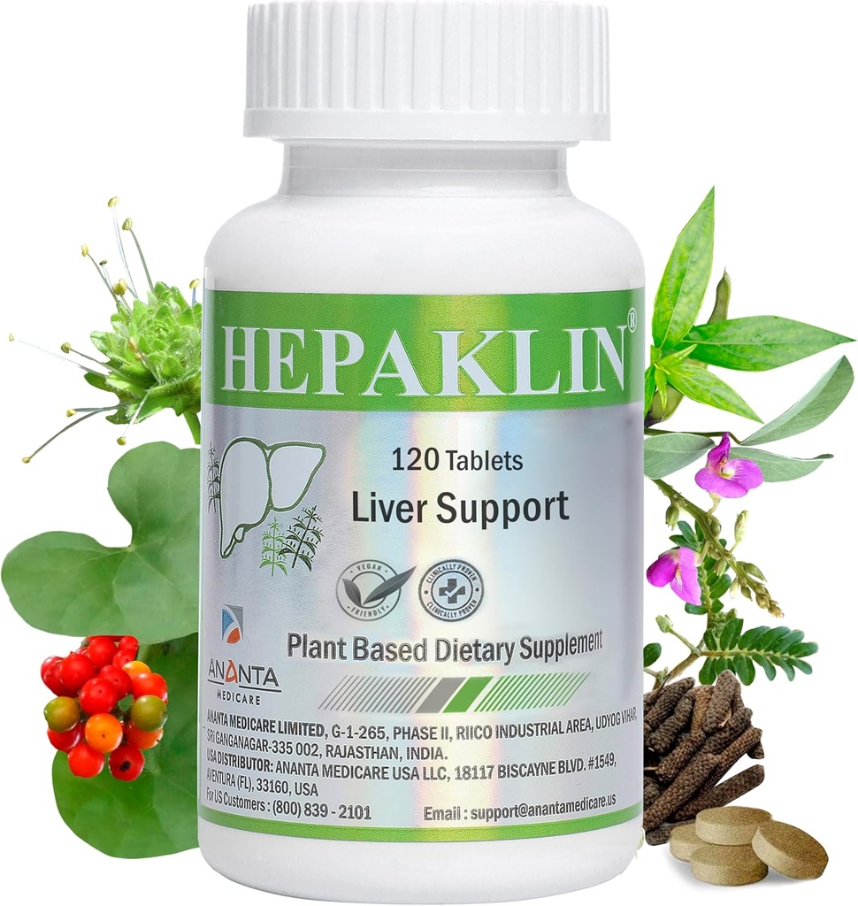 Hepaklin – Herbal Liver Detox & Support Formel für Gesundheit, 120 Tabs