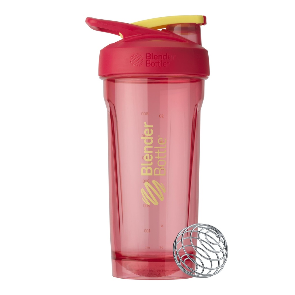 BlenderBottle Sport Tritan Shaker Bottle with Locking Lid, 28-Ounce, Electric Pink