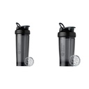 BlenderBottle Shaker Bottle Pro Series Perfect for Protein Shakes and Pre Workout, 32-Ounce (Black) and 24-Ounce (Black)
