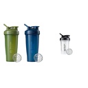 BlenderBottle Classic Shaker Bottle Perfect for Protein Shakes and Pre Workout, 28-Ounce (2 Pack), Moss/Moss and Navy/Navy & Classic V2 Shaker Bottle Perfect for Protein Shakes and Pre Workout