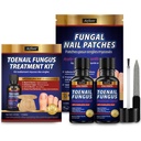 Toenail Fungus Treatment Kit: 2 Pcs Extra Strength 25% Undecylenic Acid Solution & 14 Fungal Nail Renewal Patches - for Toe Nail & Fingernail with Tea Tree Oil (0.51 Fl Oz (Pack of 2))