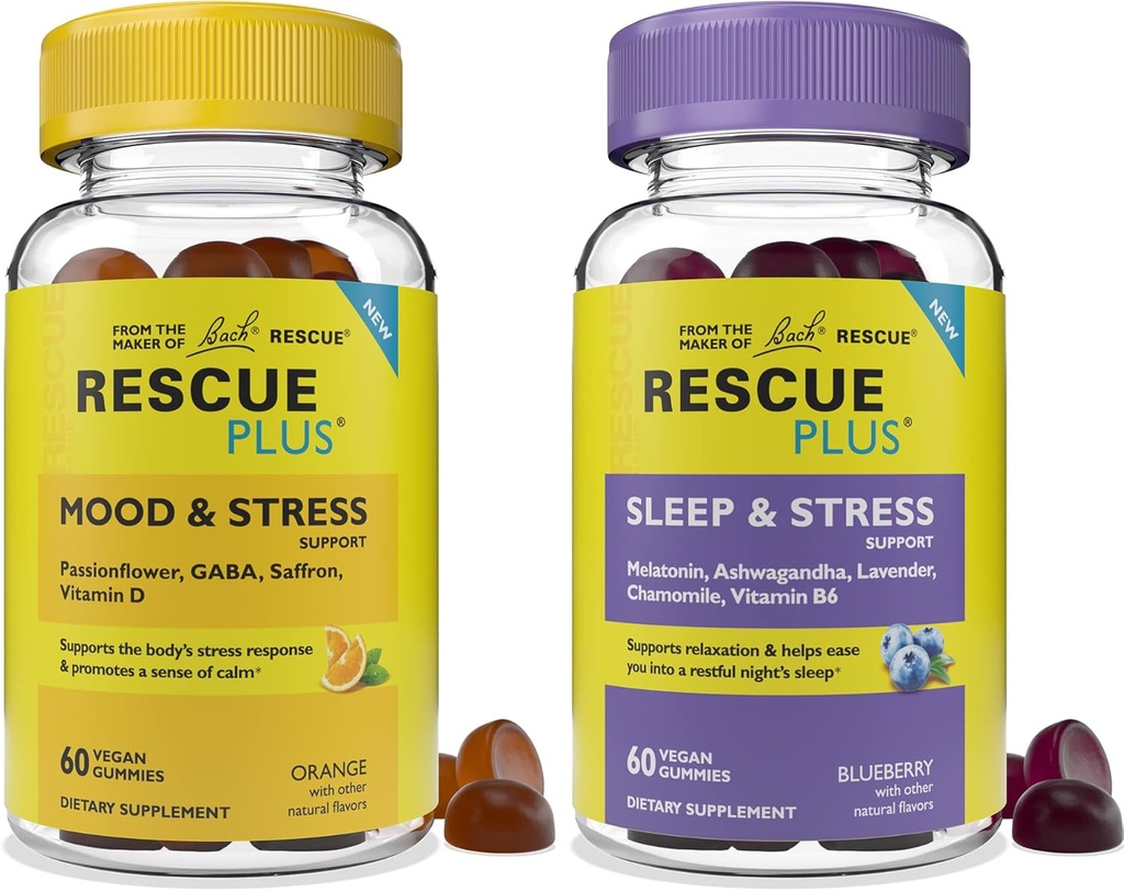 Bach RESCUE Plus Gummy dag og natt Bundle 2 x 60 greve