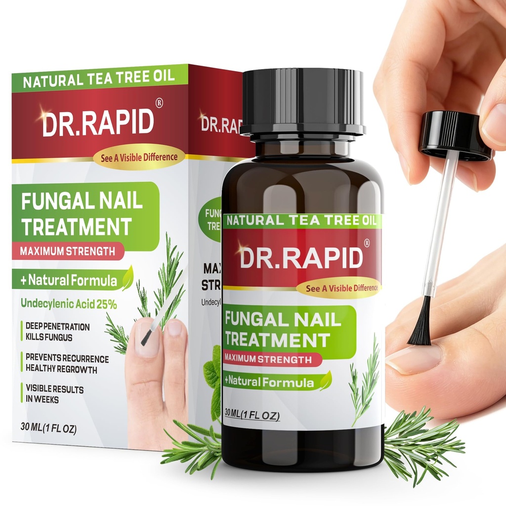 Toenail Fungus Treatment Extra Strength - DR.RAPID Nail Repair for Damaged Nails, Nail Fungus Treatment Extra Strength with 25% Undecylenic Acid & Tea Tree Oil, Nail Repair for nail fungus treatment