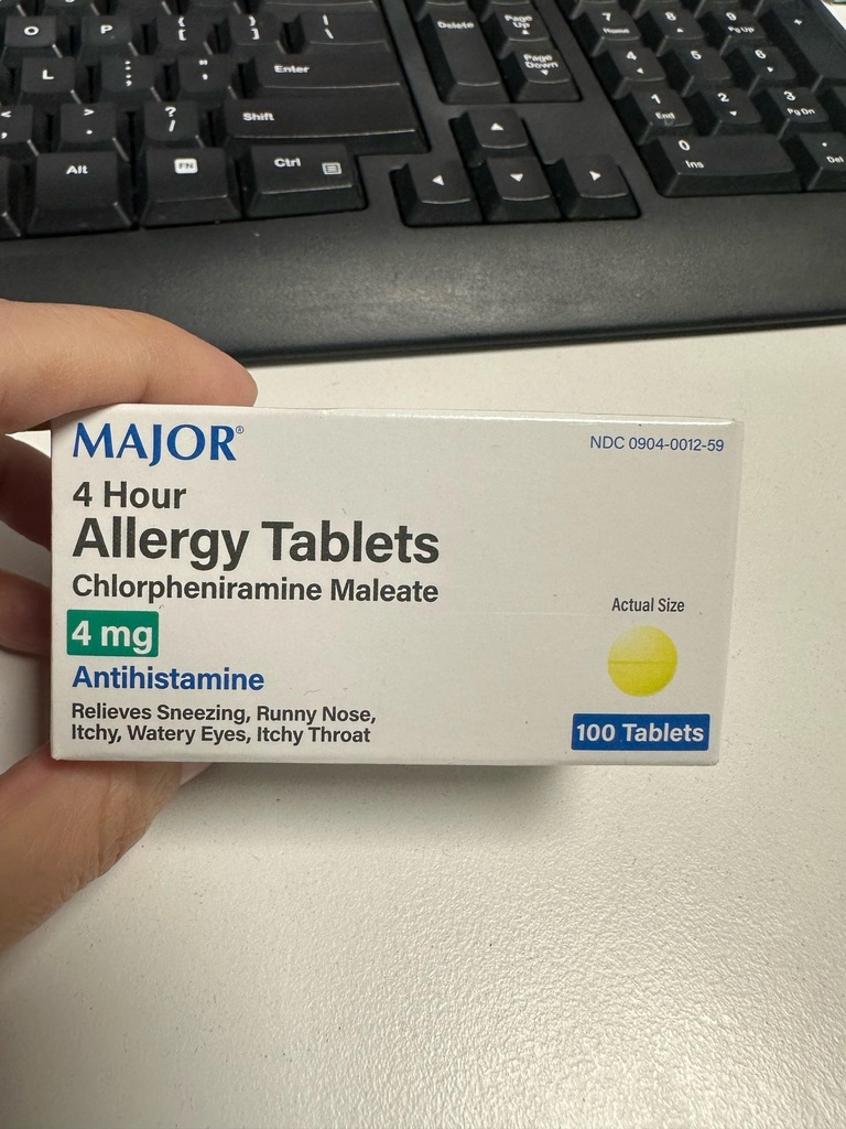 Major Pharmaceuticals Chlorpheniramine 4 mg Tablets, 100 Count (Pack of 3)