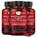 VivoNu Red Yeast* Rice with CoQ10*, Citrus Bergamot Supplements* (3 Bottle | 720Capsules)