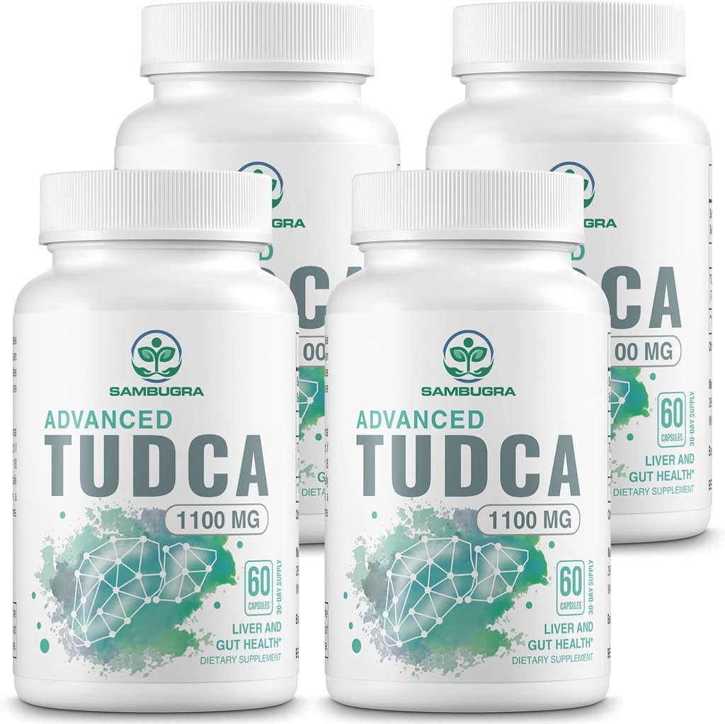Advanced TUDCA 1100mg - Ultra Strength Bile Salt TUDCA Supplements, 3rd Party Tested TUDCA Liver Supplements for Liver Cleanse Detox and Repair, 240 Capsules (Pack of 4)
