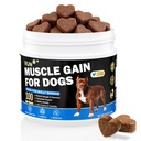 Muscle Gain Power Soft Chews for Dogs– Dog Weight Gainer Treats with BCAA Amino Acids for Muscle Build,Growth & Recovery, L-Arginine & L-Glutamine,for Bully & All Breeds,100 Counts