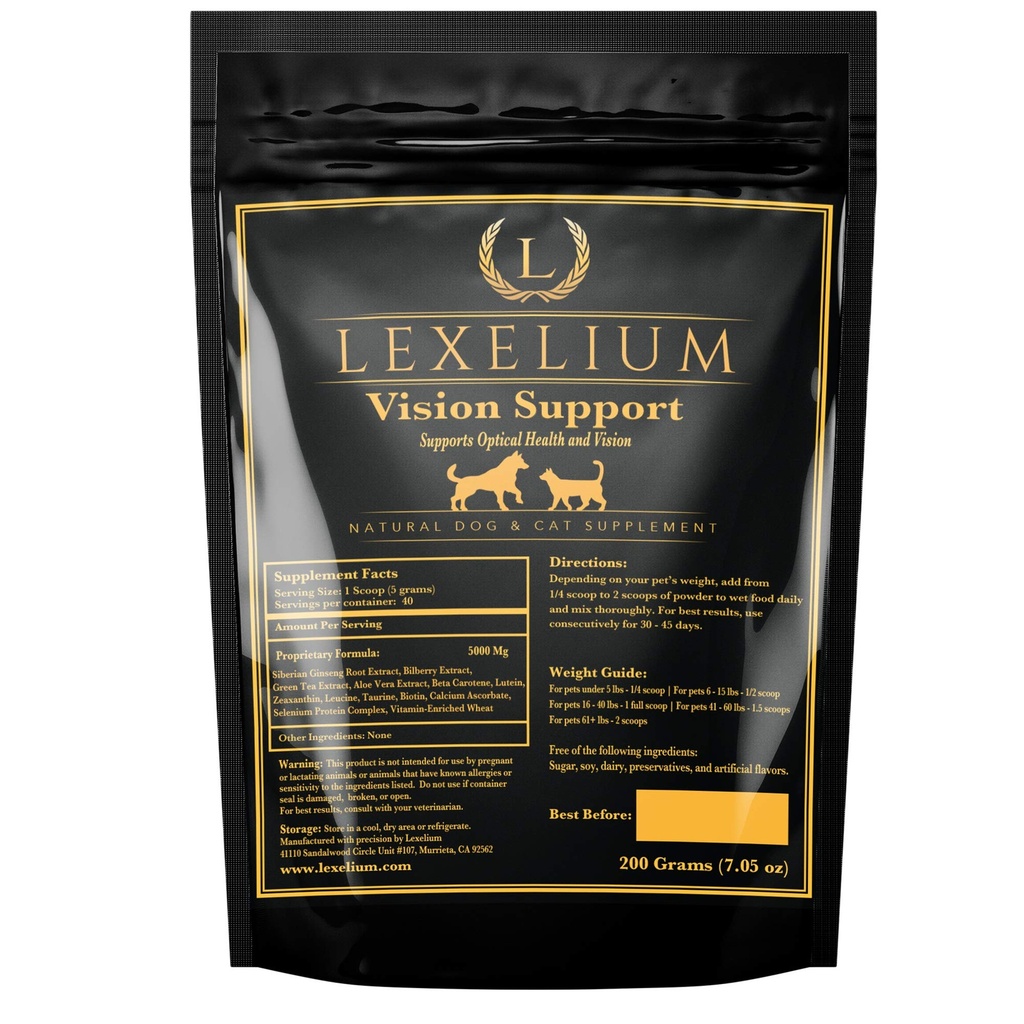 Vision & Eye Support for Dogs & Cats with Lutein, Bilberry & Carotene, 200g
