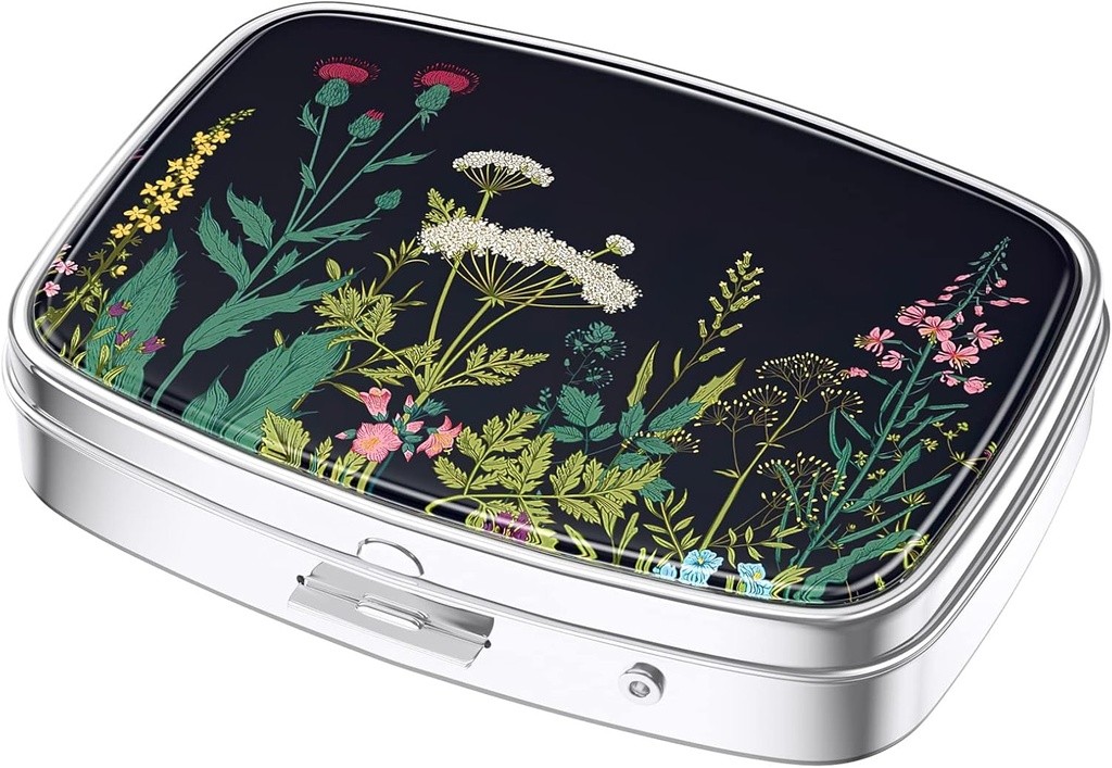 Nipichsha Pill Box, Small Pill Case for Purse & Pocket, Cute Travel Medicine Organizer, Hordozható Medicine Container Holder to Hold Vitamins, Medication, Fish Oil & Supplements, Gyermekláncfű