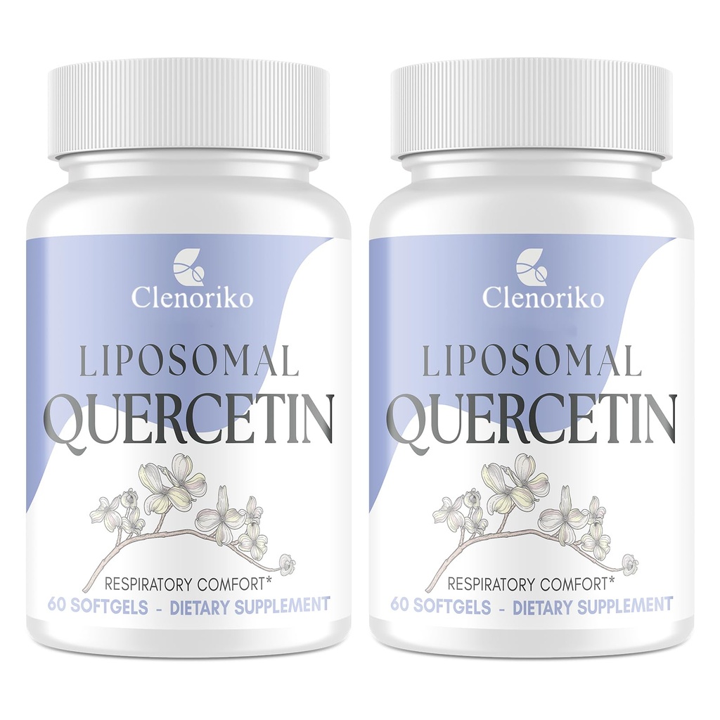 Liposomal Quercetin 1000mg with Bromelain, Vitamin C & Zinc, Quercetin Complex Supplement with Elderberry, Berberine & Mullein, Immune Wellness, Respiratory Comfort, 120 Softgels