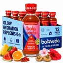 balaveda Radical Beauty Marine Collagen Shot, Watermelon, 2oz 12 Pack | Goji, Maca, Lotus + Watermelon, Marine Collagen Wellness Shots, 2 fl oz Glass Bottles