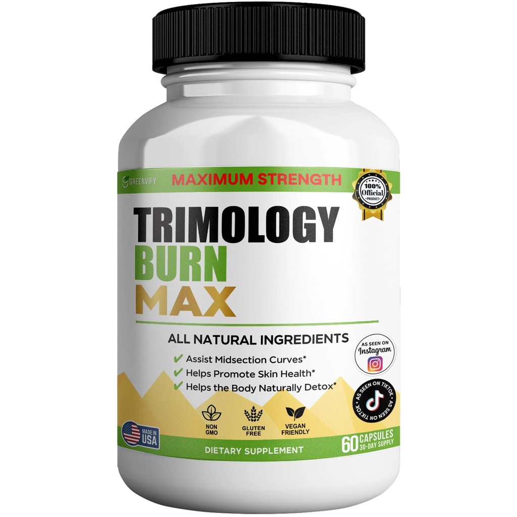 Trimology Burn Max Natural Supplement, 60 Capsules, 30 Day Supply, Vegan, Gluten Free (1)