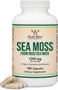 Cápsulas Irish Sea Moss, Extrato de Gel mais potente do que Sea Moss Gel (180 Conde, 1.200mg por Serviço) (de Wildcrafted and Raw Chondrus Crispus) Nutrient Rich Superfood High in Minerals by Double Wood