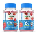Lifeable Sugar Free Preciotic Fiber Kids + Vitamin D Kids, Gummies Bundle - Great Tasting, Vitamin Supplement, Gluten Free, GMO Free, Chewable Gummy