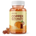Copper Supplements Gummies, Skin & Hair Health, 2mg Chelated Copper Glycinate for Women, Red Blood Cell, Energy & Immune Support, Sugar-Free, Vegan, 60 Gummies