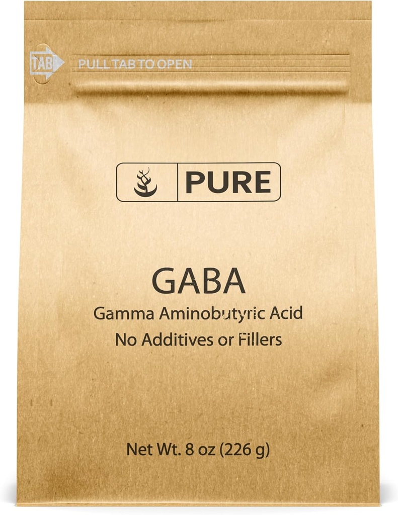 Pure Original Ingredients Gamma Ácido Aminobutírico (GABA) Pó (8 onças) Sempre Puro, Sem preenchimentos ou aditivos, Laboratório verificado