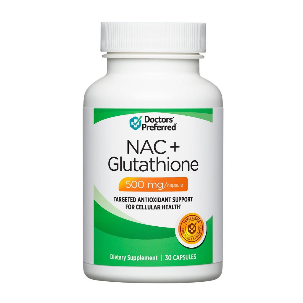 DOCTORS' PREFERRED N-Acetyl L-Cysteine (NAC) + Glutathione | 30 Capsules | Antioxidant Support