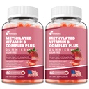 Ultra Methylated Vitamin B Complex Sugar Free Gummies - All B Vitamins + Vitamin C D3 K2 Ashwagandha Magnesium Omega 3 CoQ10 for Women Men - Methyl Vitamin B12, Methylfolate, B1, B2, B3, B5, B6, B7 B9