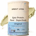 Sprout Living Plant Based Protein & Superfoods Powder, Original, Unflavored | Organic Protein Powder, Vegan, Non Dairy, Non-GMO, Gluten Free, Sugar Free, Perfect Keto Drink Mix (2 lb)