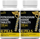 Természeti fúziók Kálium Iodid tabletta 130 mg (2 mg- os kiszerelés) - (120 tabletta) EXP 10 / 2032 - Ki Pills - Yoduro de potasio