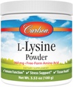 Carlson - L-Lysine pulver, Free-Form Amino Acid, 960 mg, støtter sunn vev og muskelutvikling, 3,53 oz (100 g)
