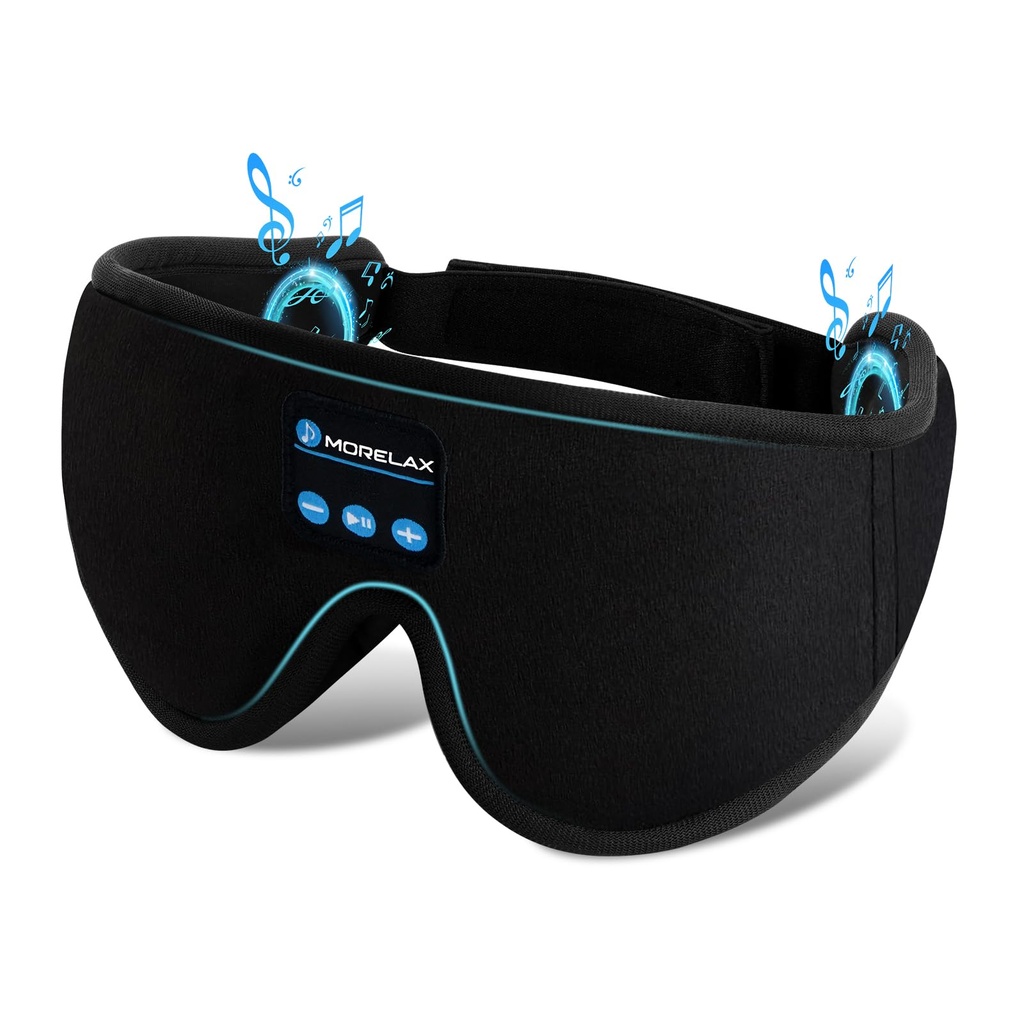 Sleep Headphones,Sleep Mask for Side Sleeper,3D Eye Mask for Sleeping with Stereo Speakers,Bluetooth Headphone,Perfect for Gifts for Women/Men Black