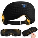 3D Contoured Sleep Mask with Bluetooth Headphones, Adjustable Blackout Sleeping Mask, Easy Installation Sleeping Headphones with Ultra-Thin Stereo Speakers for Men, Women - Black