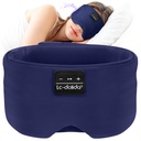 LC-dolida Sleep Mask with Bluetooth Headphones, Ice Silk Sleep Mask with Bluetooth 5.4, Total Blackout Eye Mask for Sleeping, Soft Sleep Mask for Women Men, All Night Sleep, Travel(Navy)
