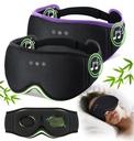 LC-dolida 2 Pack Bluetooth Sleep Mask, Bamboo Cotton 3D Blackout Contoured Bluetooth Sleep Headphones, Sleeping Eye Mask with 5.4 Bluetooth Headphones, Eye Sleep Mask for Side Sleepers, Black