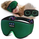 Sleep mask Headphones,100% Blackout 3D Zero Eye Pressure Bluetooth Sleep mask Breathable Eye mask with Bluetooth Headphones Sleep Headphones for Side Sleepers, 14H Playtime&Bluetooth 5.4 Green