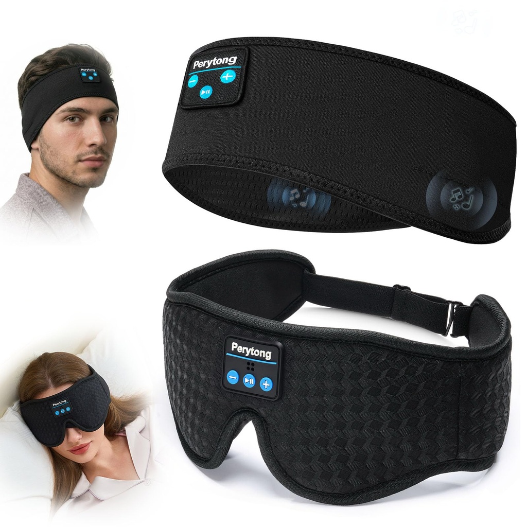 Sleep Mask and Headband Headphones Set, Wireless Bluetooth Sleep Headphones, Ultra-Soft Blackout Eye Mask for Side Sleepers, Travel, Meditation, Relaxation, Drift Off to Your Own Peaceful World