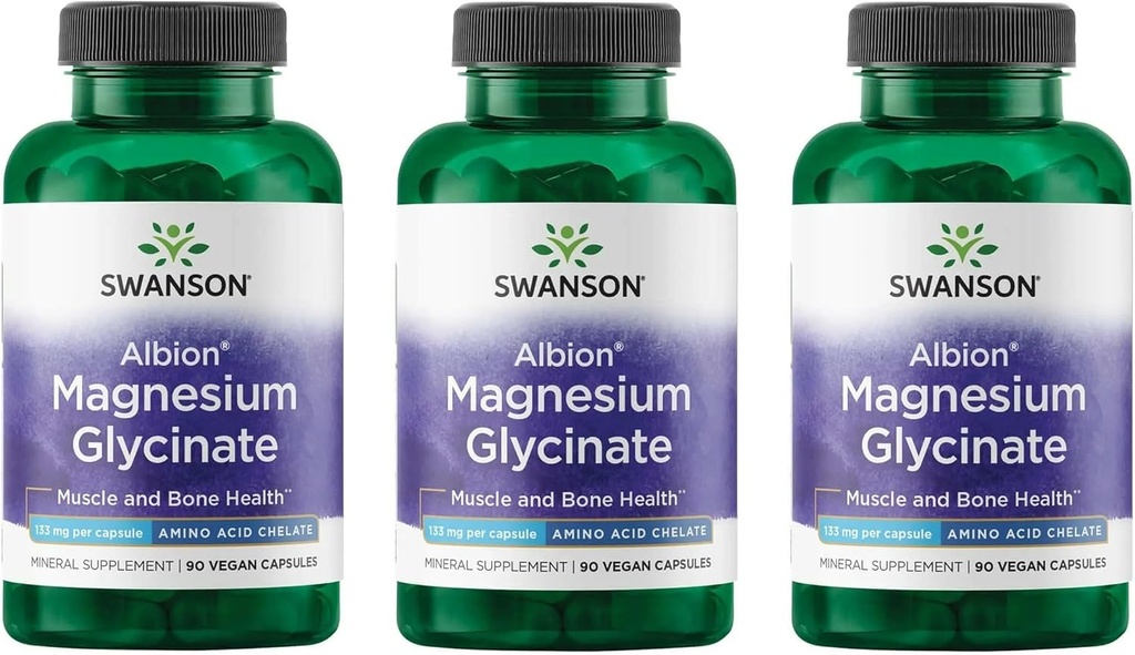 Swanson Kelate magneesium 133 milligrammi 90 kapslit (3 pakendit)