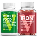 Whole Food Multivitamin + Iron Gummies | Whole Food Supplement for Energy, Gut, Immune Health | Blood Healthy & Energy Support for Iron Deficiency, Anemia, 90 Ct