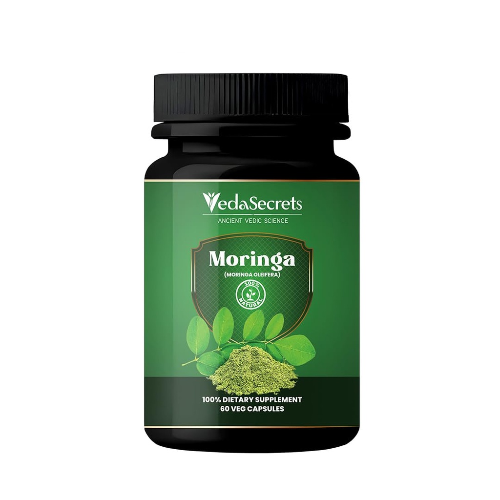 Moringa Capsules 60 Count Made with Organic Moringa Powder | Phyllanthus Emblica | Herbal Supplement | Ayurvedic Nutrition | Natural Wellness | Immune & Energy Support