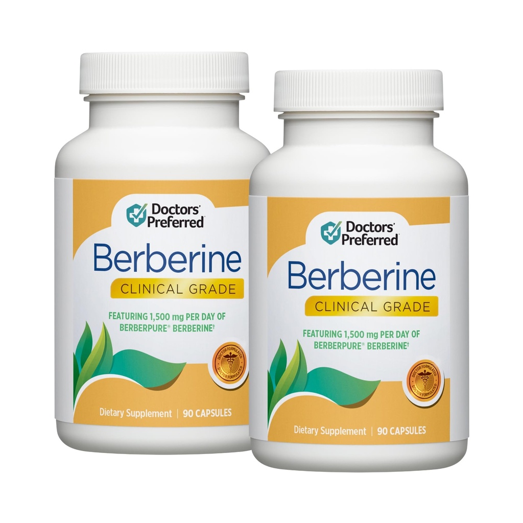 DOCTORS' PREFERRED Berberine Clinical Grade Supplement - Doctor Formulated | 1500 mg per Daily Serving | 180 Count