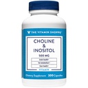 The Vitamin Shoppe Choline Inositol 500MG, Once Daily Supplement (300 Capsules)