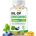 Oil of Oregano & Black Seed Oil Softgels – 165mg Standardized Carvacrol, Natural Thymoquinone – Non-GMO, Soy Free, Gluten Free-240 Count