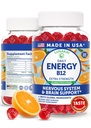 Lunakai USA Made Vegan Energy Gummies – Daily Energy Supplements – 3000mcg Vitamin B12 Gummies for Women & Men – for Home or On‑the‑Go Use, 60ct