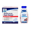 Quality Choice Antacid Relief Bundle Calcium Carbonate Chewable Tablets 72 Count and Effervescent Antacid and Pain Relief Tablets 24 Count