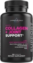 Livingood Daily Collagen + Joint Support, Grass Fed Multi Collagen Peptides I III V X with Hyaluronic Acid, Joint Support supplement for Women ' Men, Hair Skin Nails, Keto & Gluten Free, 120 Capsules