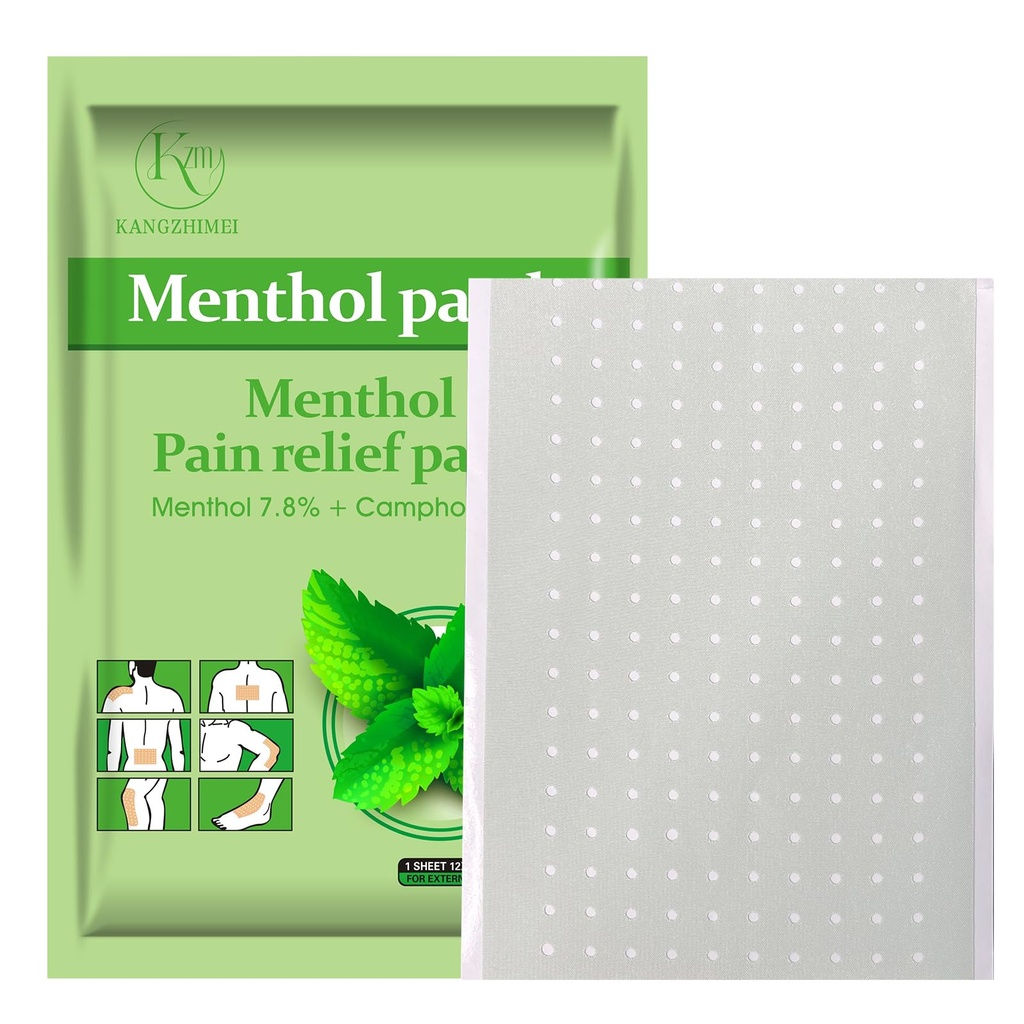 20 Pcs Menthol Relief Patches - Cool Back Relief Patch Ultra Strength - Cooling Menthol Patch for Fast-Acting Muscle and Joint Relief for Lumbar, Neck, Shoulder, and Back Mint